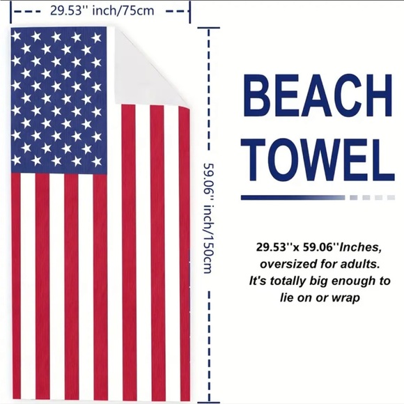 🇺🇸 American Flag Pattern Oversized Beach Towel - Picture 7 of 10